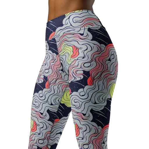 Stardust Drapery on a Yoga Leggings