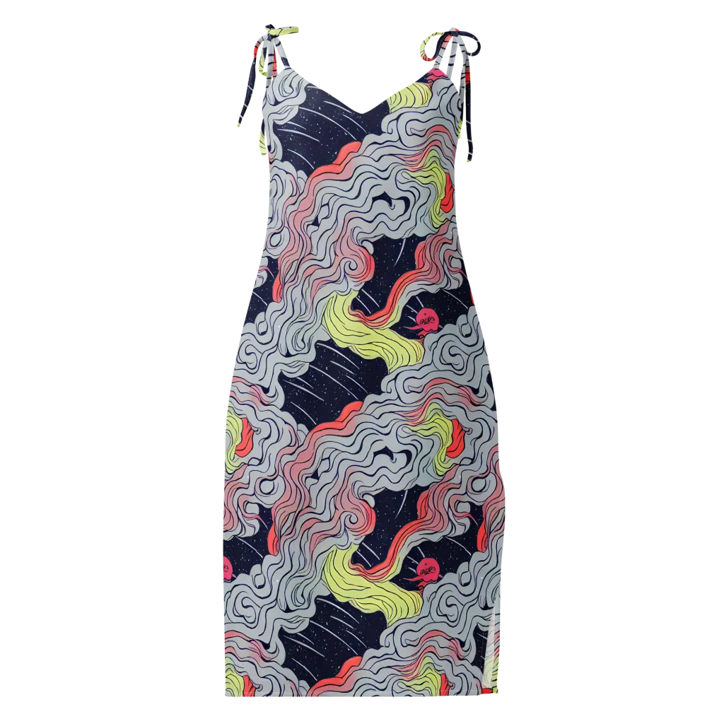Stardust Drapery on Slip Dress — Front