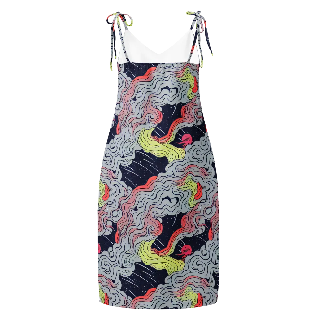 Stardust Drapery on Slip Dress — Back
