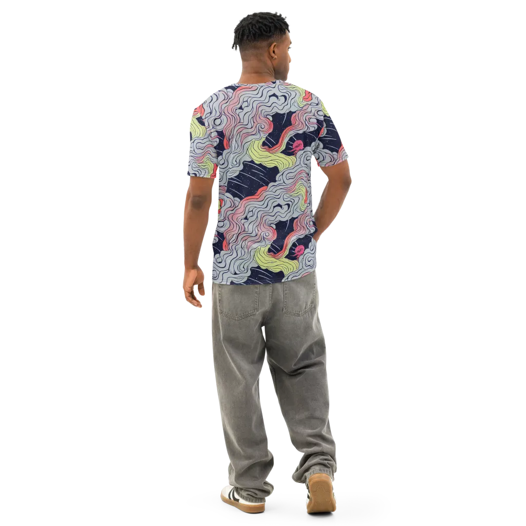 Stardust Drapery on Men's Cotton Crew Neck T-Shirt — Back