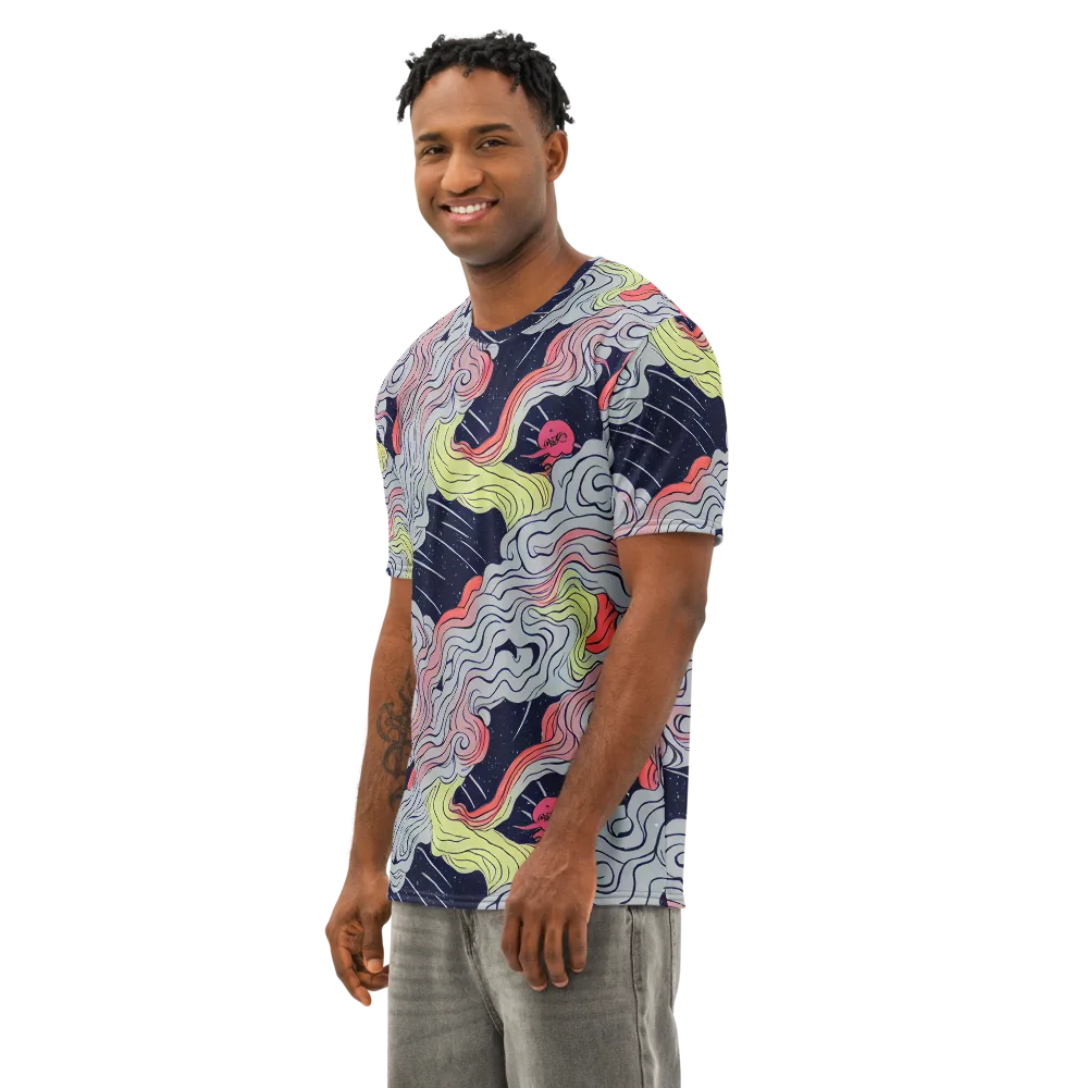 Stardust Drapery on Men's Cotton Crew Neck T-Shirt — Left Front