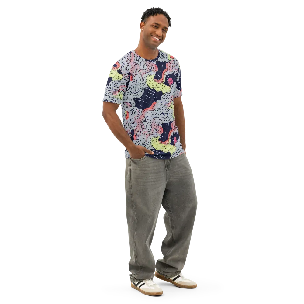 Stardust Drapery on Men's Cotton Crew Neck T-Shirt — Right Front