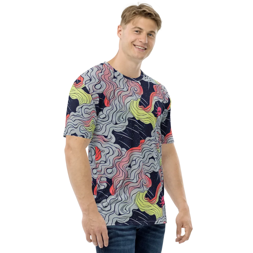 Stardust Drapery on Men's Crew Neck T-Shirt — Right