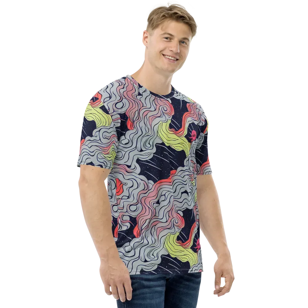 Stardust Drapery on Men's Crew Neck T-Shirt — Right