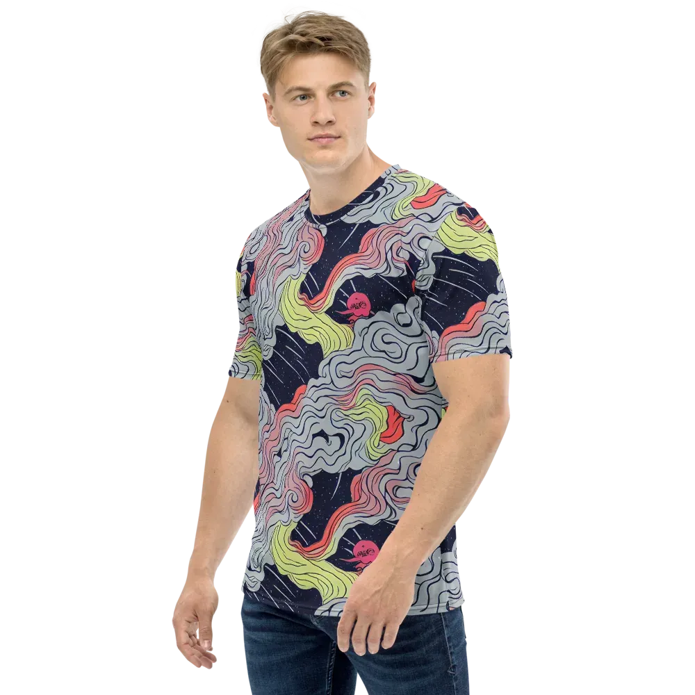 Stardust Drapery on Men's Crew Neck T-Shirt — Left