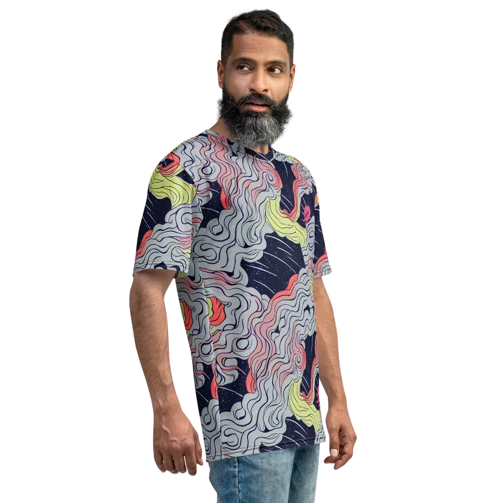 Stardust Drapery on Men's Crew Neck T-Shirt — Right