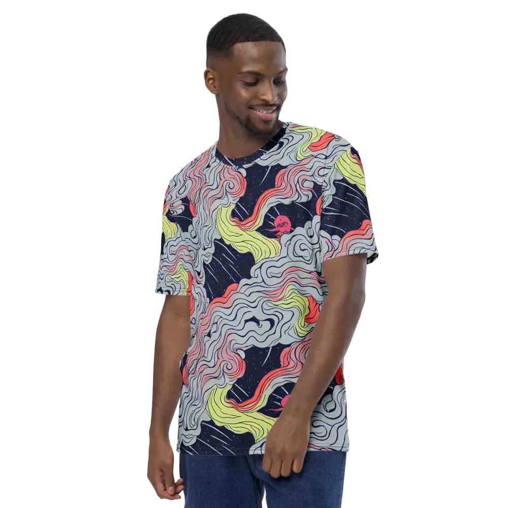 Stardust Drapery on Men's Crew Neck T-Shirt — Left