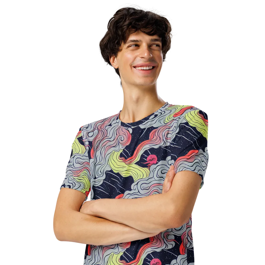 Stardust Drapery on Men's Crew Neck T-Shirt — Left Front