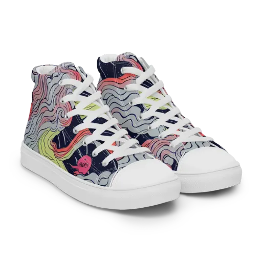 Stardust Drapery on a Men's High Top Canvas Shoes