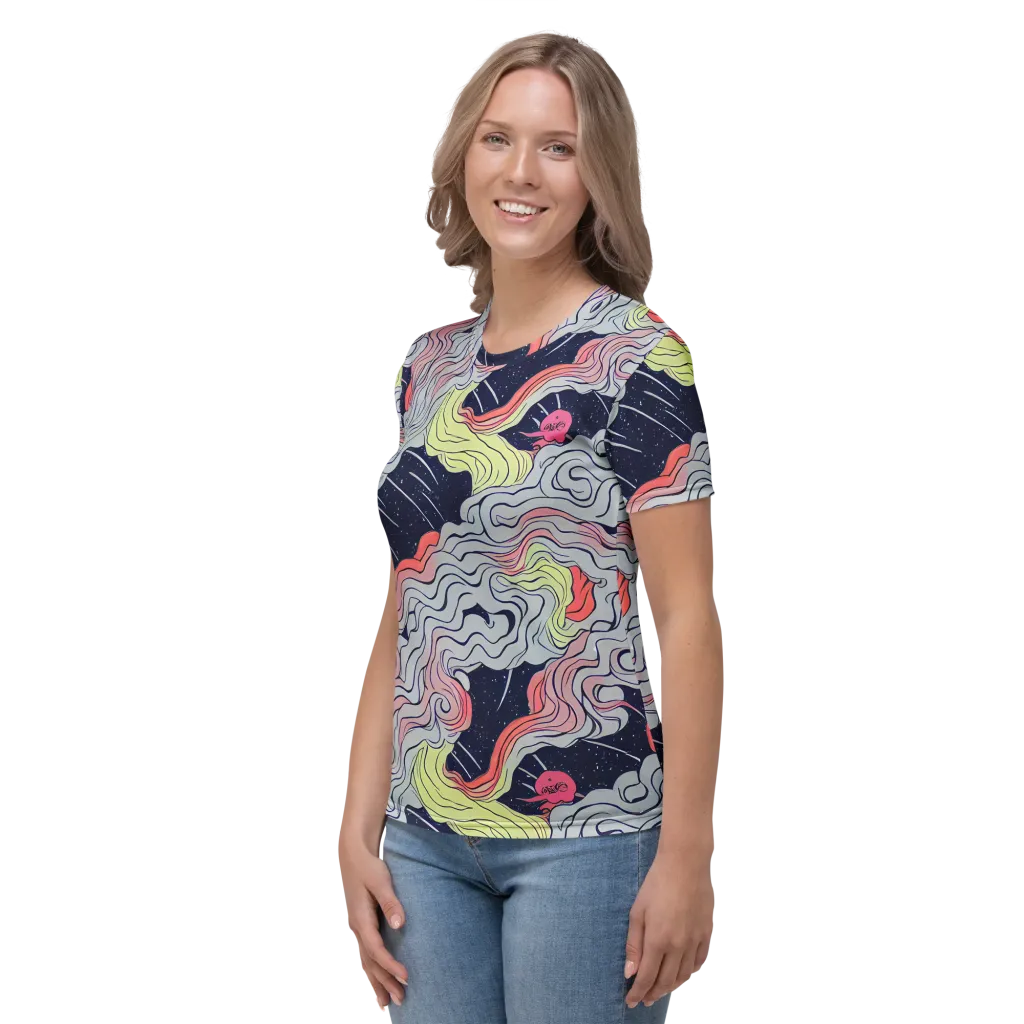 Stardust Drapery on Women's Crew Neck T-Shirt — Left