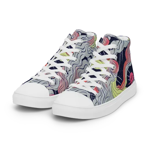 Stardust Drapery on a Women's High Top Canvas Shoes