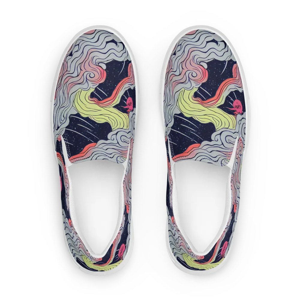 Stardust Drapery on Men's Slip-On Canvas Shoes — Front