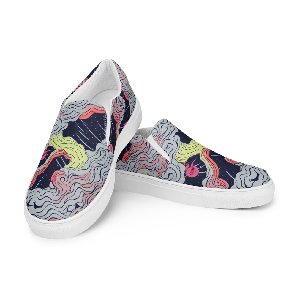 Stardust Drapery on Men's Slip-On Canvas Shoes — Left Front