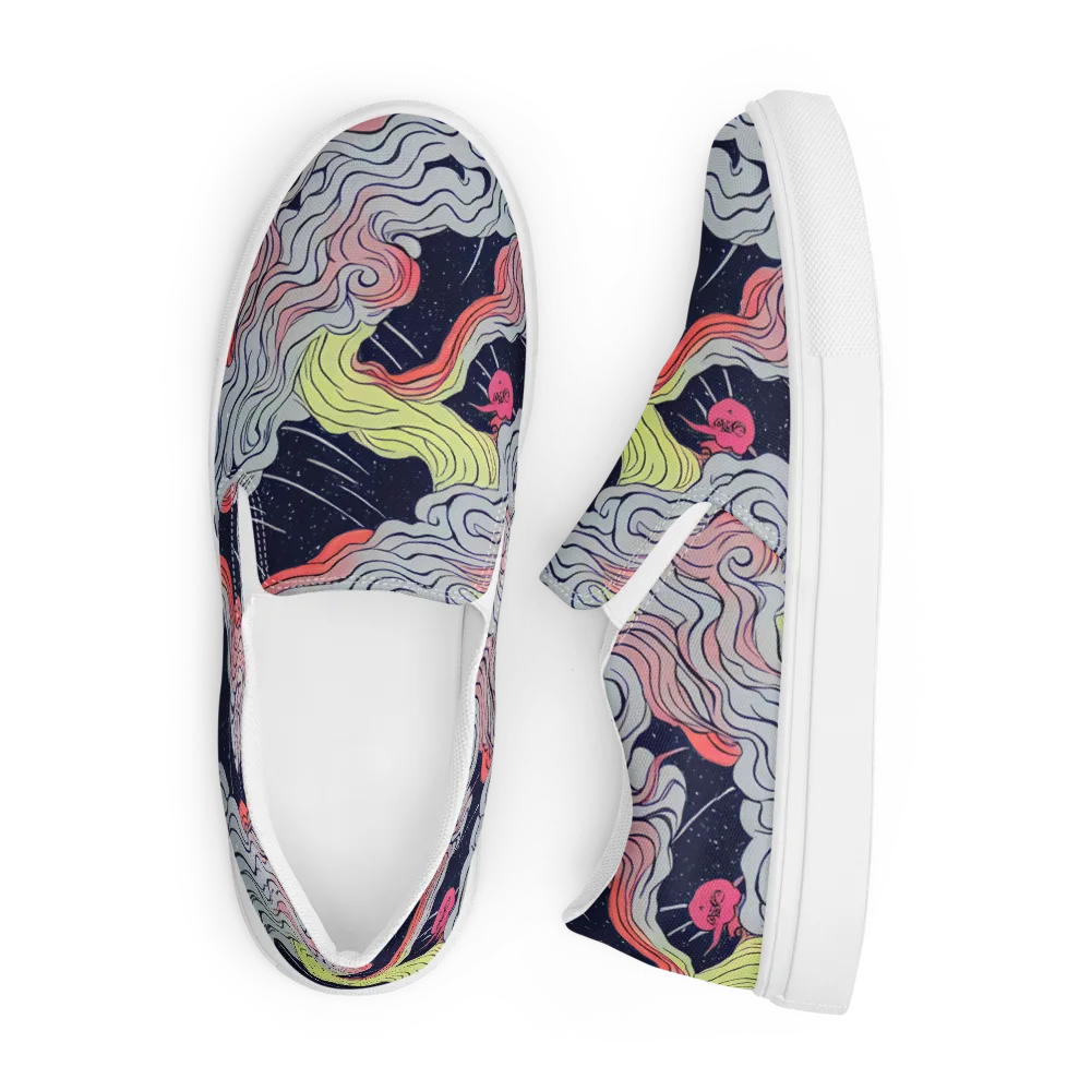 Stardust Drapery on Men's Slip-On Canvas Shoes — Front