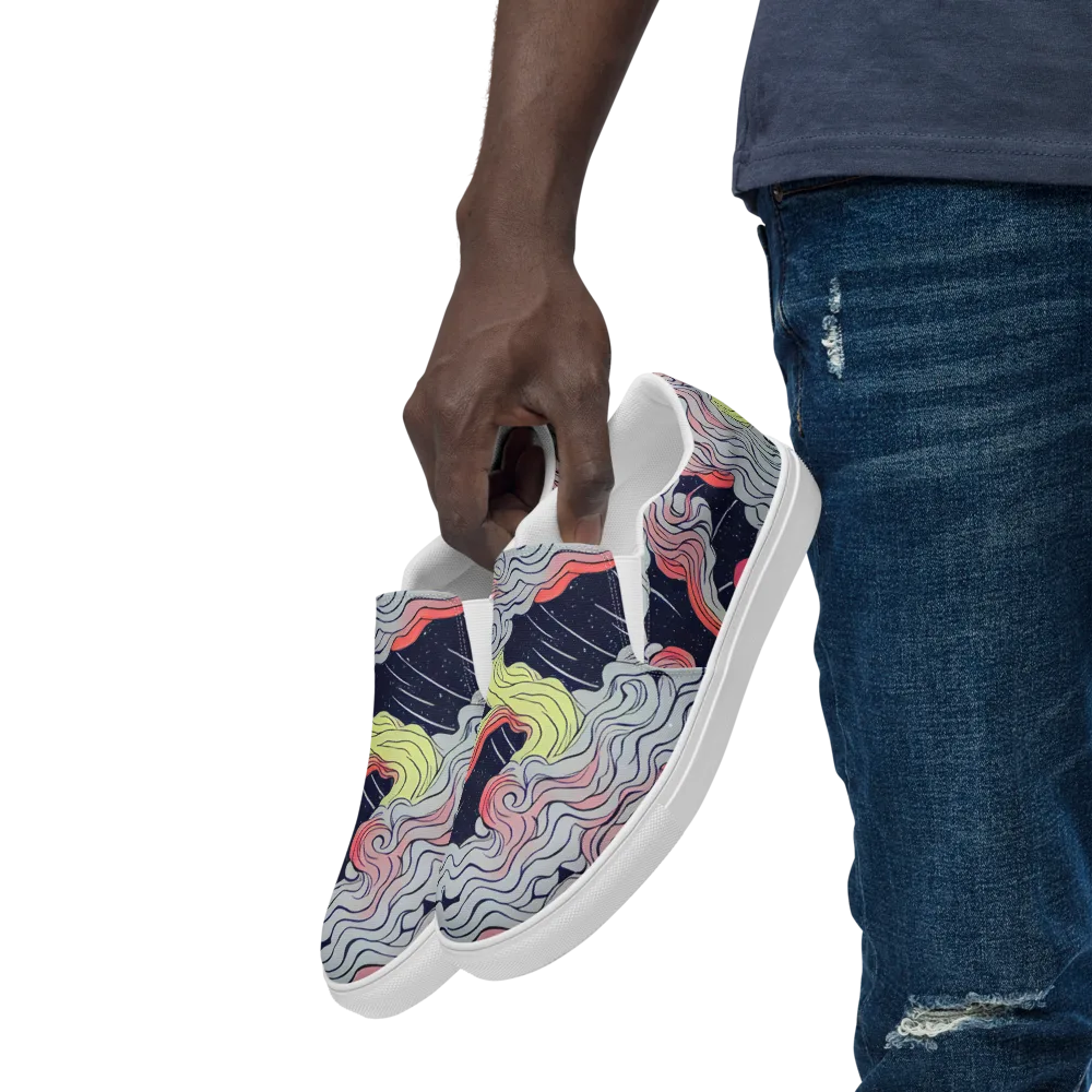 Stardust Drapery on Men's Slip-On Canvas Shoes — Left Front