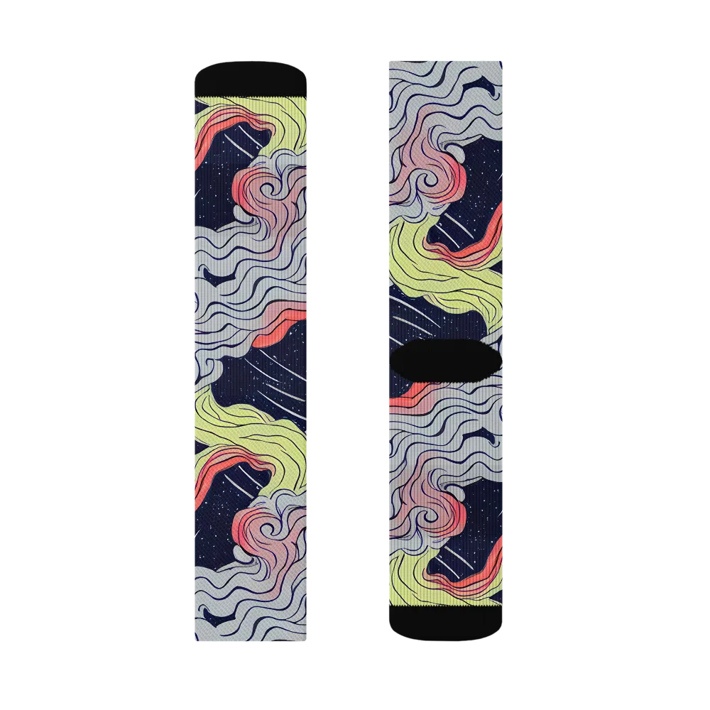 Stardust Drapery on Socks — Left Sock