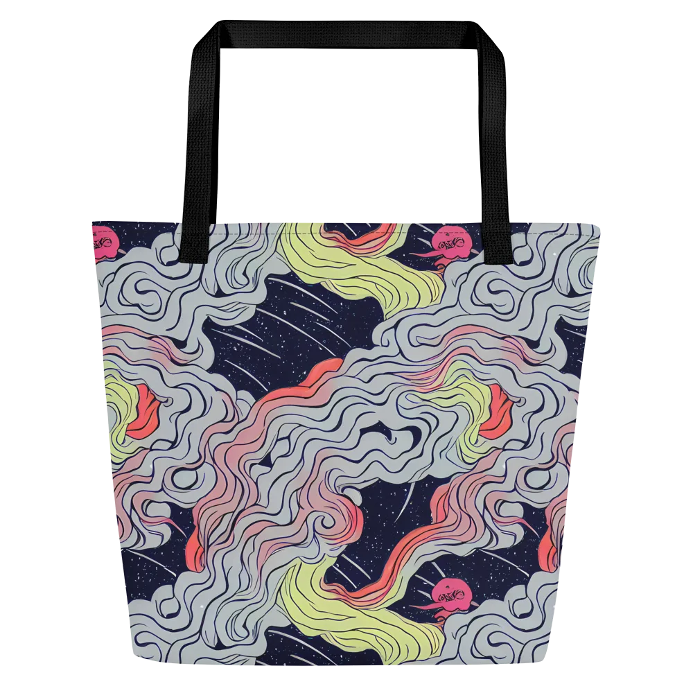 Stardust Drapery on Large Tote Bag W/ Pocket — Front