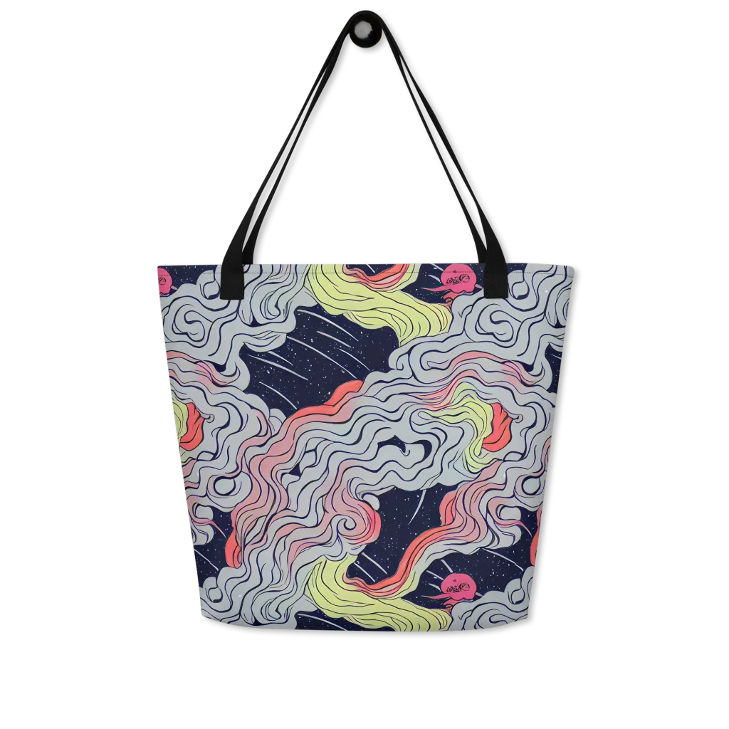 Stardust Drapery on Large Tote Bag W/ Pocket — Front