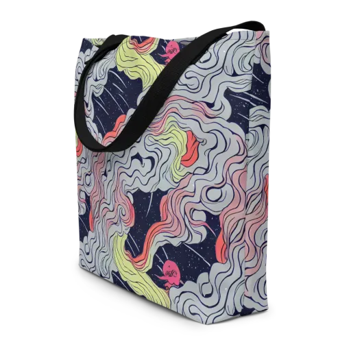 Stardust Drapery on a Large Tote Bag W/ Pocket