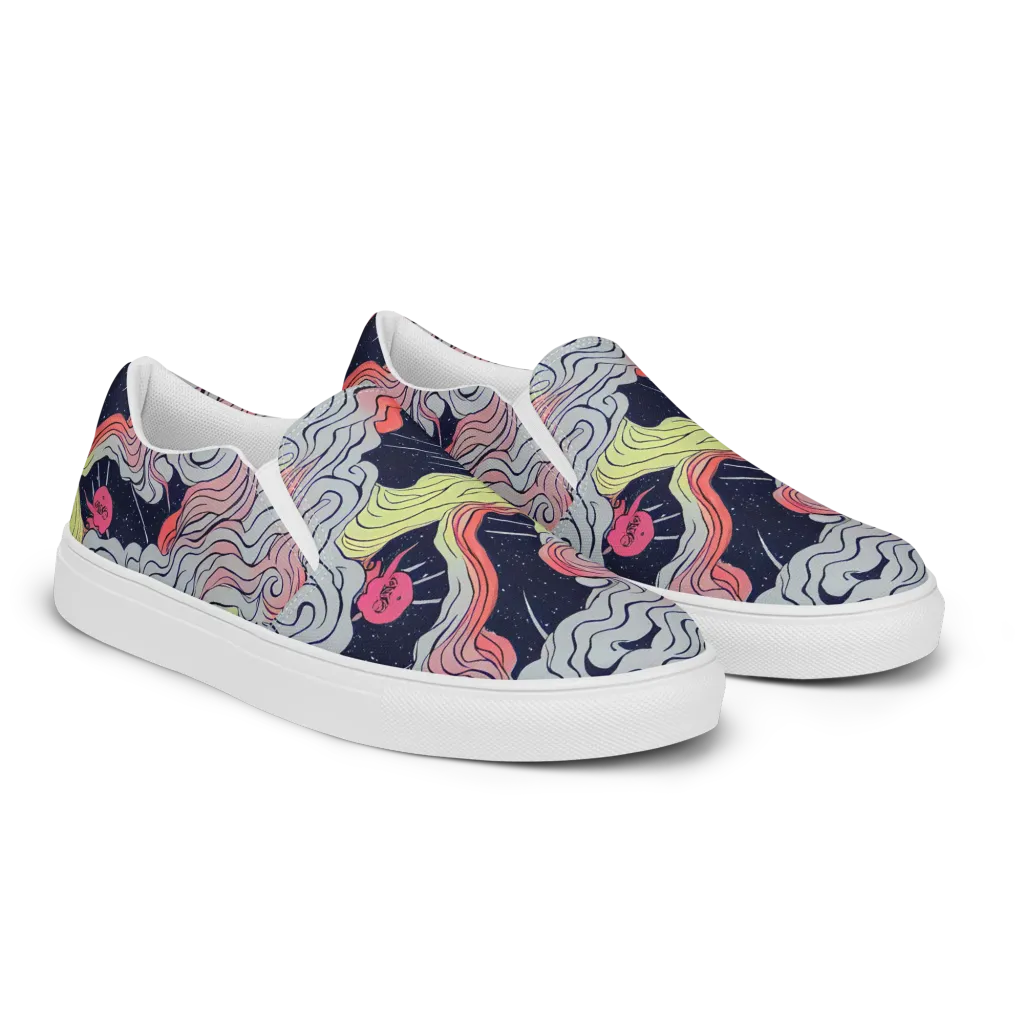 Stardust Drapery on Women's Slip-On Canvas Shoes — Right Front