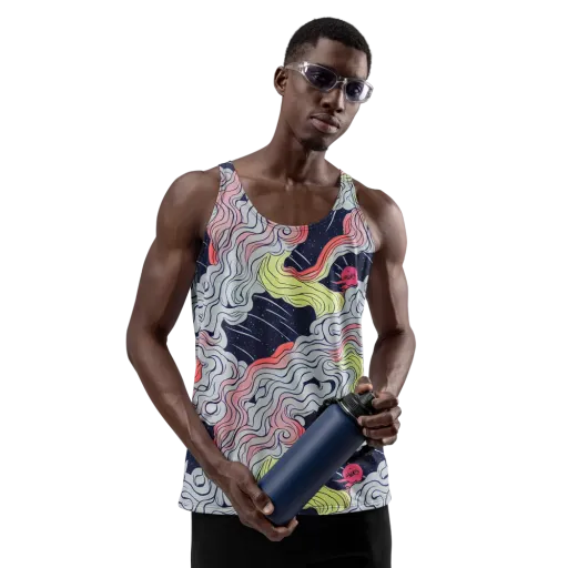 Stardust Drapery on a Men's Tank Top
