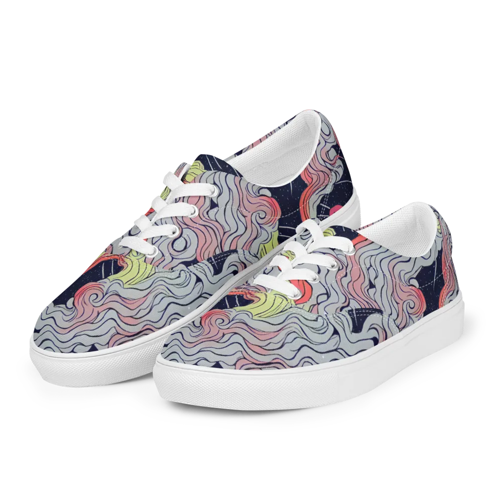 Stardust Drapery on Men's Lace-Up Canvas Shoes — Left Front