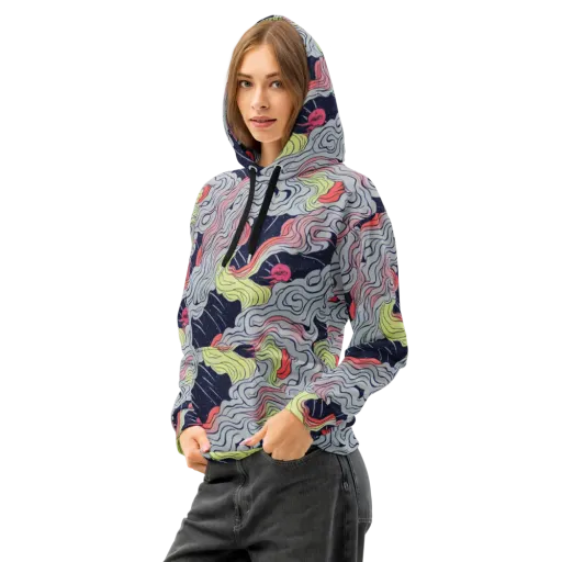 Stardust Drapery on a Cotton Hoodie