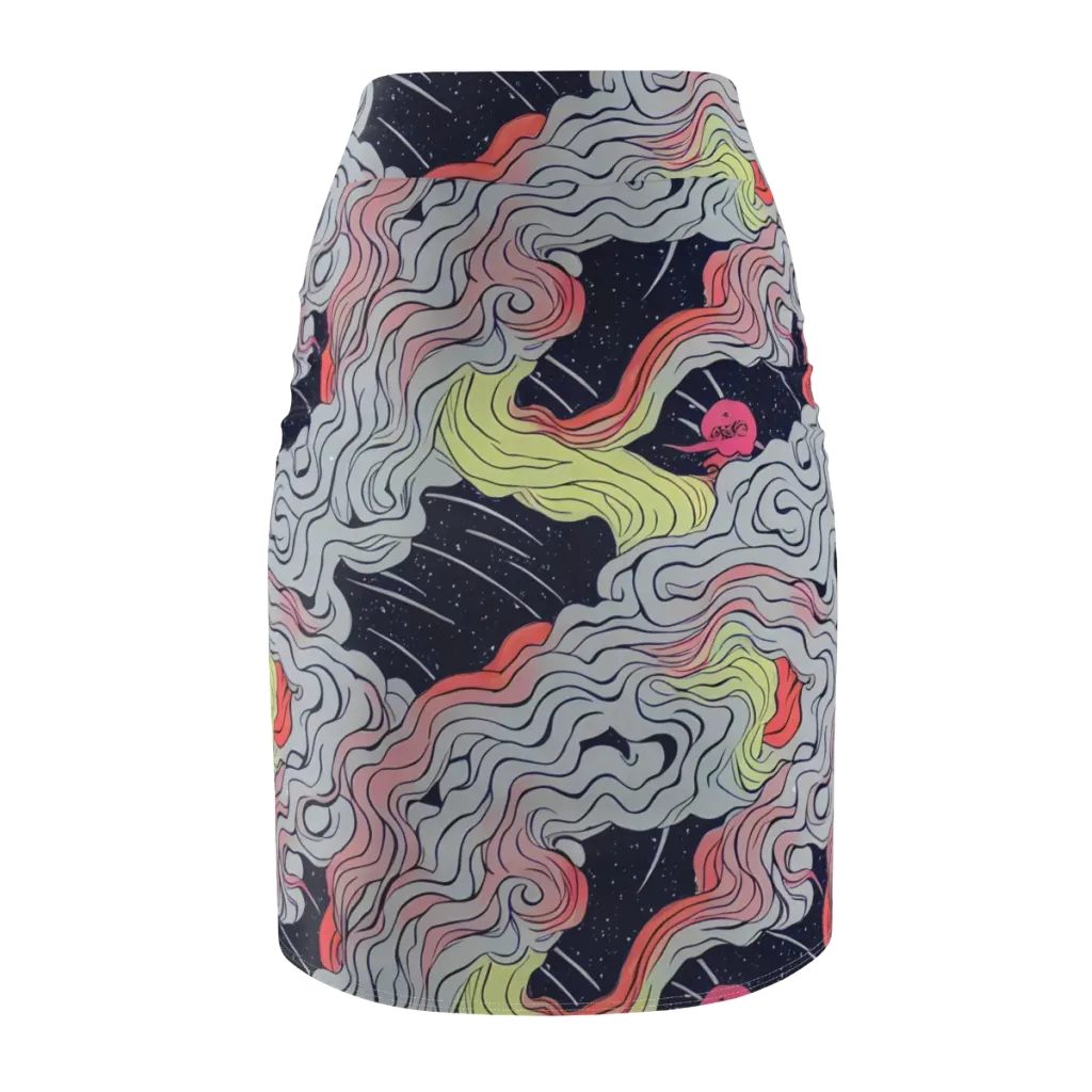 Stardust Drapery on Pencil Skirt — Back