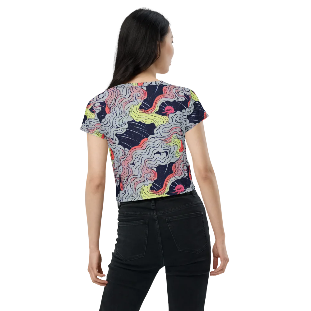 Stardust Drapery on Crop Tee — Back