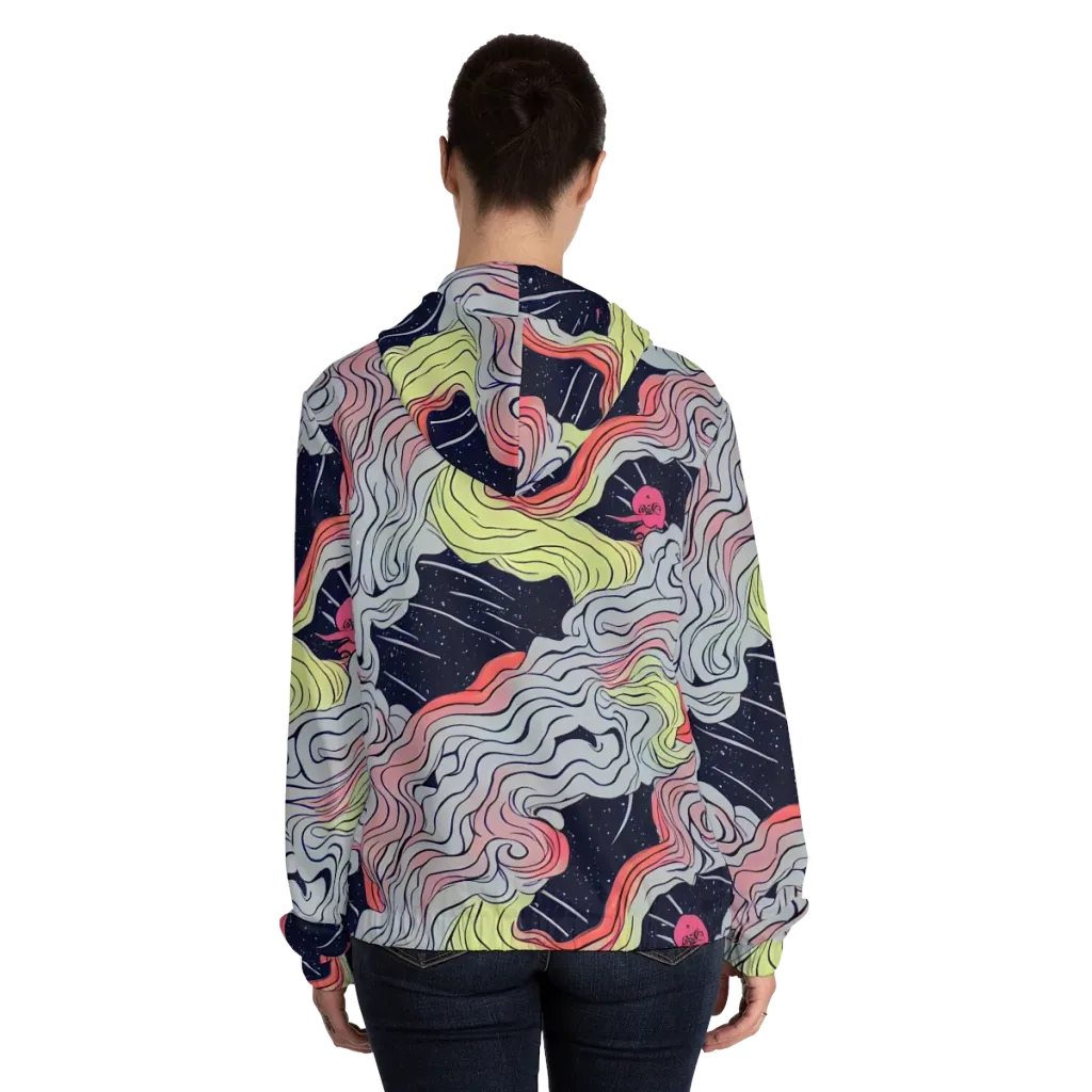 Stardust Drapery on Women's Full-Zip Hoodie — Back On Person