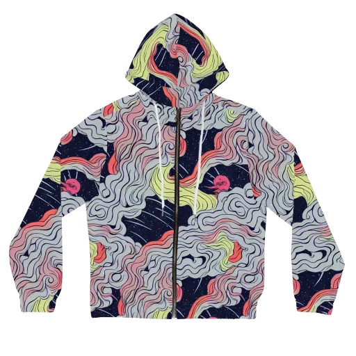 Stardust Drapery on a Women's Full-Zip Hoodie
