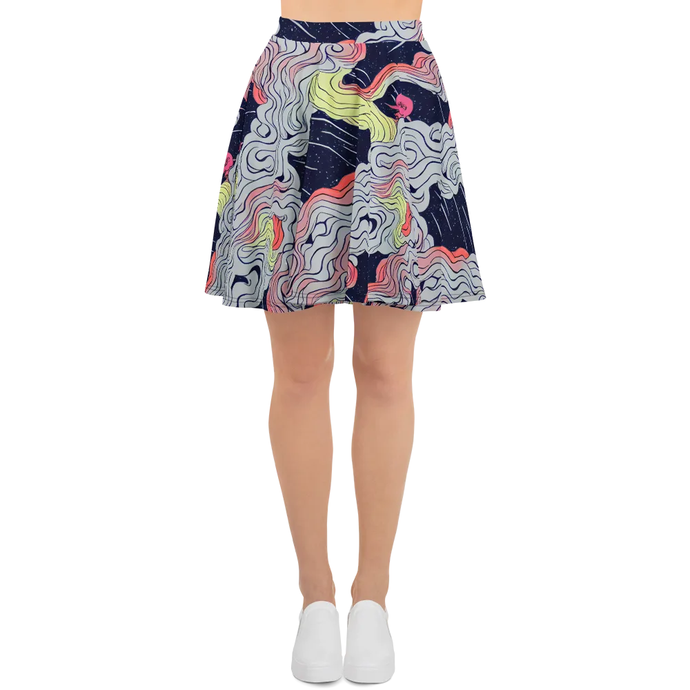 Stardust Drapery on Skater Skirt — Front