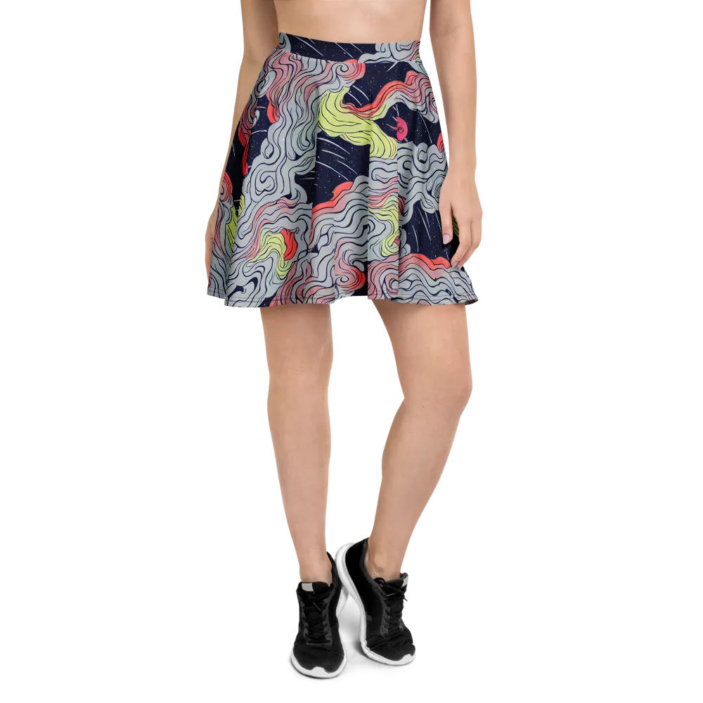 Stardust Drapery on Skater Skirt — Front