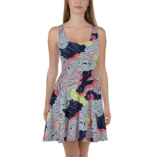 Stardust Drapery on a Skater Dress