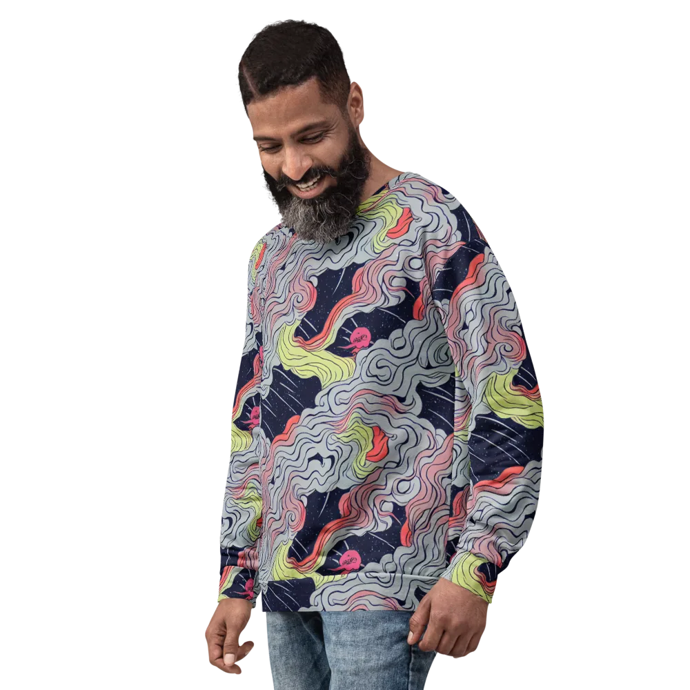 Stardust Drapery on Sweatshirt — Left Front
