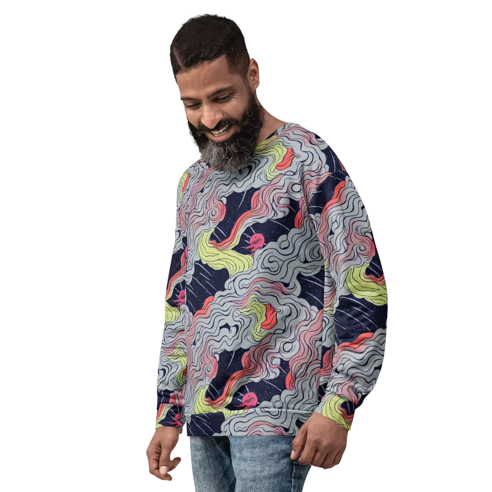 Stardust Drapery on Sweatshirt — Left Front