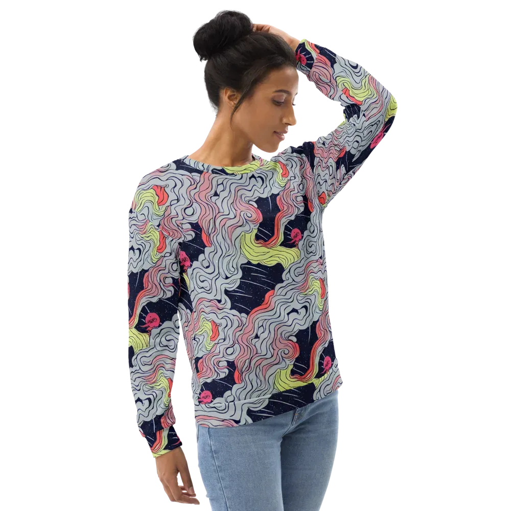 Stardust Drapery on Sweatshirt — Right Front
