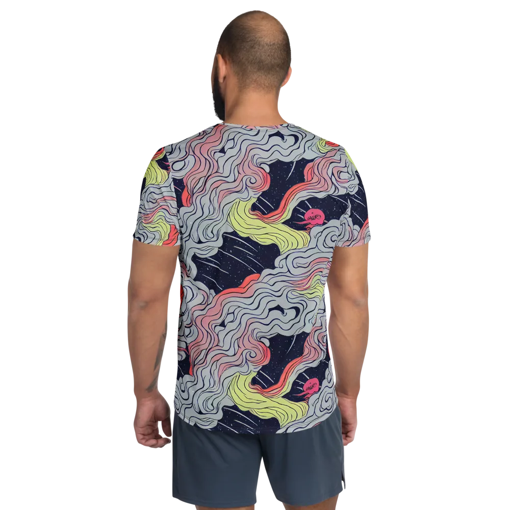 Stardust Drapery on Men's Athletic T-Shirt — Back
