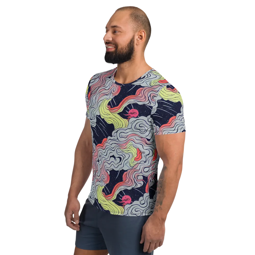 Stardust Drapery on Men's Athletic T-Shirt — Left