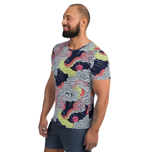 Stardust Drapery on a Men's Athletic T-Shirt