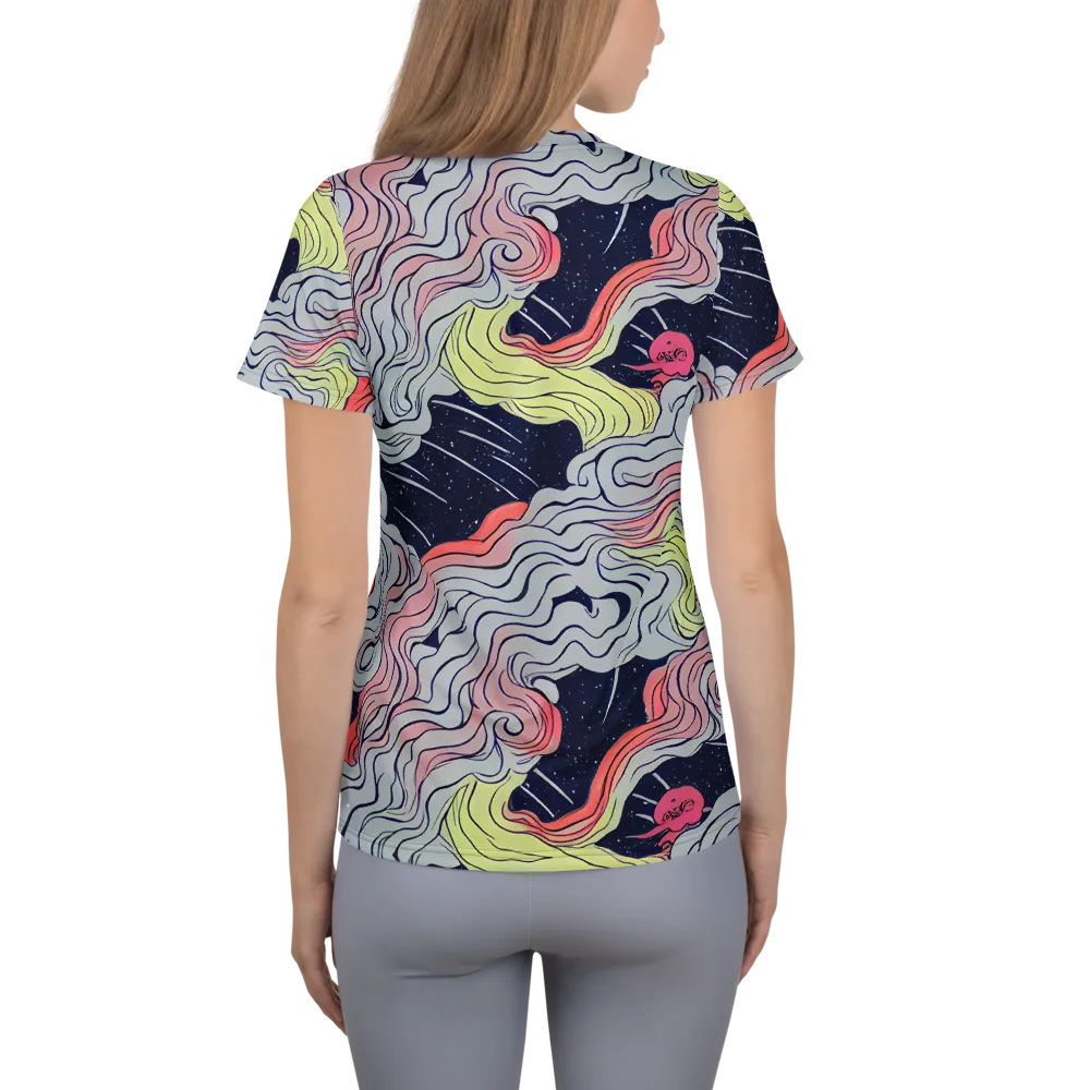 Stardust Drapery on Women's Athletic T-Shirt — Back