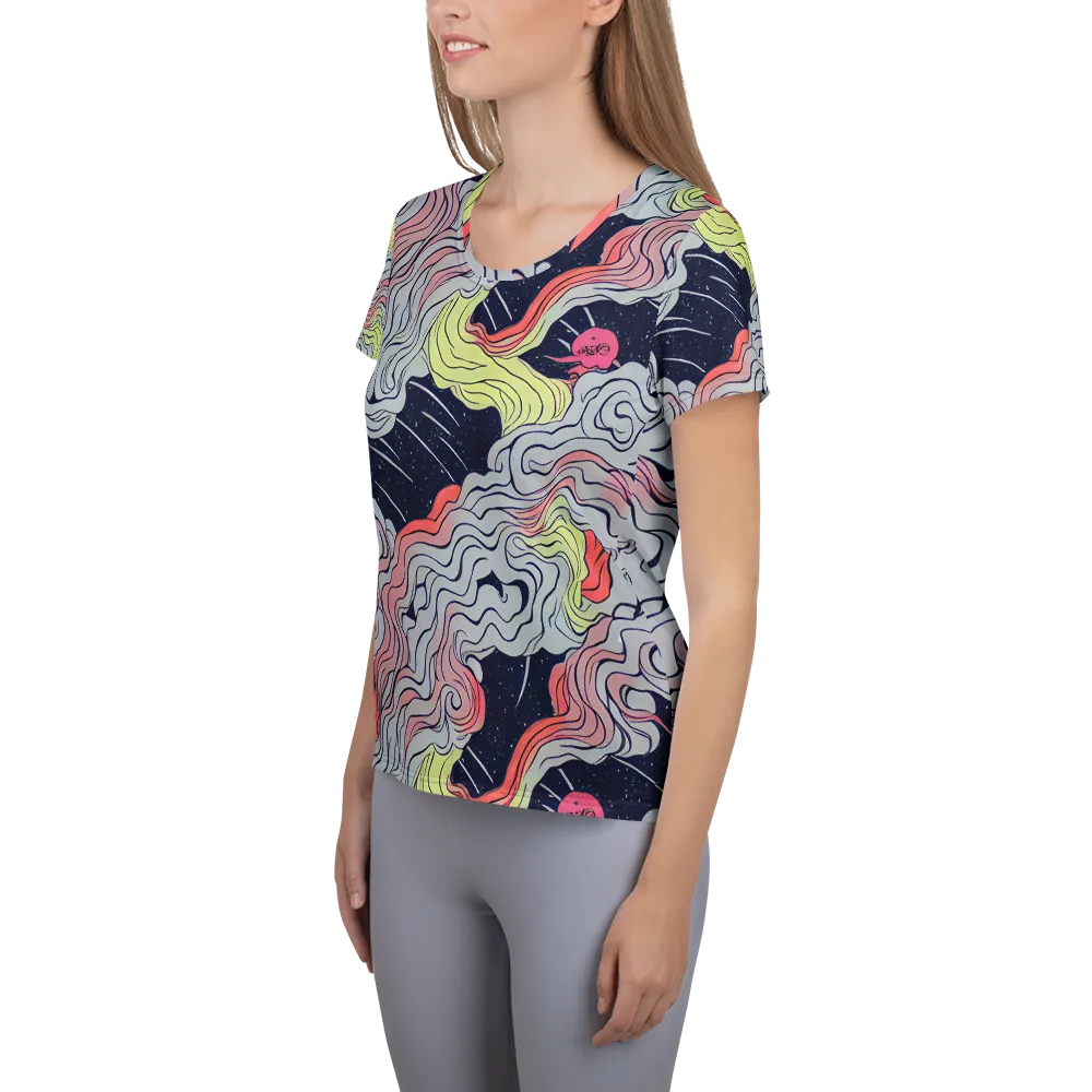 Stardust Drapery on Women's Athletic T-Shirt — Left