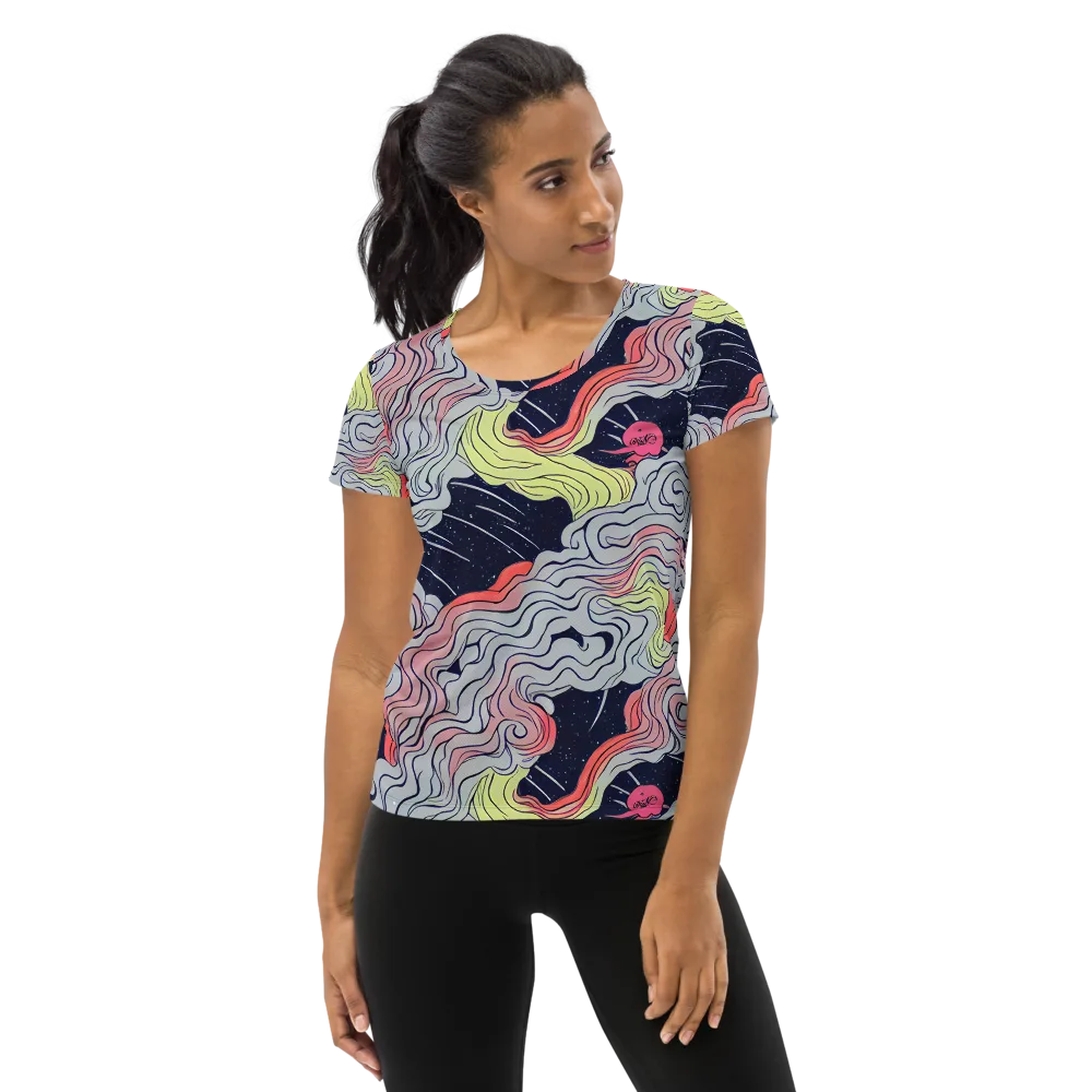 Stardust Drapery on Women's Athletic T-Shirt — Front