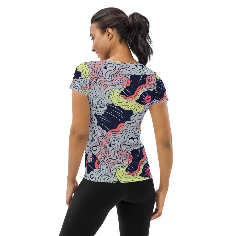 Stardust Drapery on Women's Athletic T-Shirt — Back