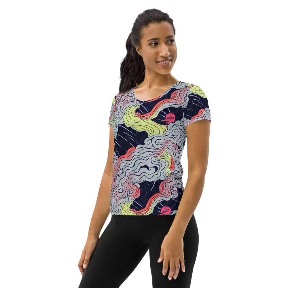 Stardust Drapery on Women's Athletic T-Shirt — Left