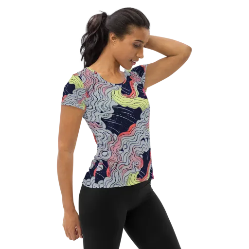 Stardust Drapery on a Women's Athletic T-Shirt