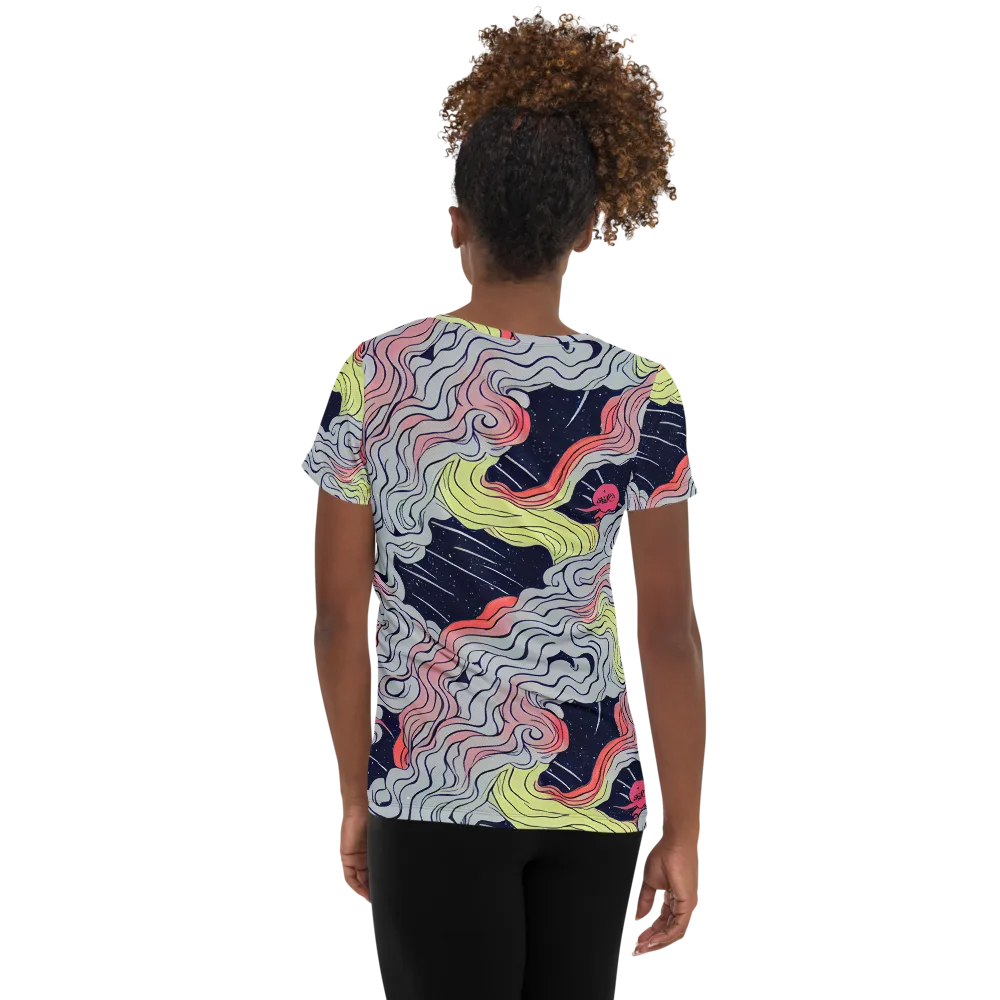 Stardust Drapery on Women's Athletic T-Shirt — Back