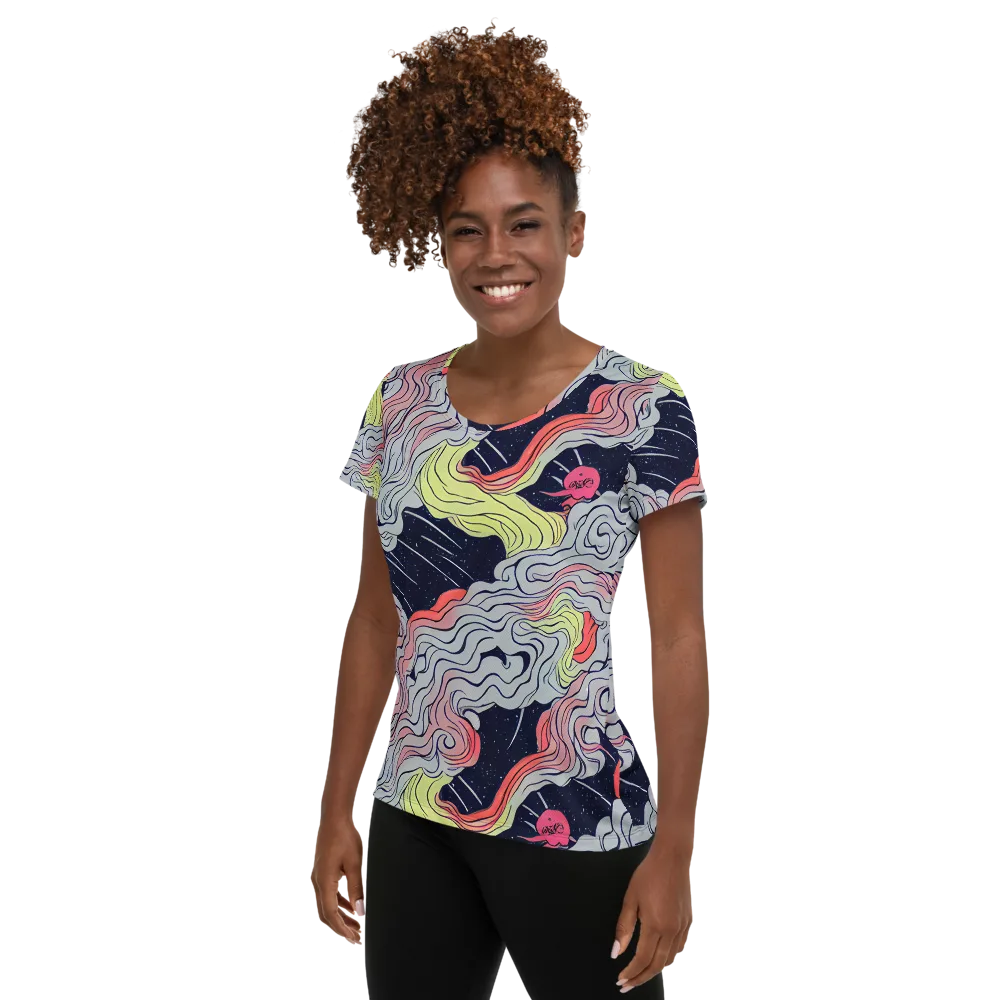 Stardust Drapery on Women's Athletic T-Shirt — Left