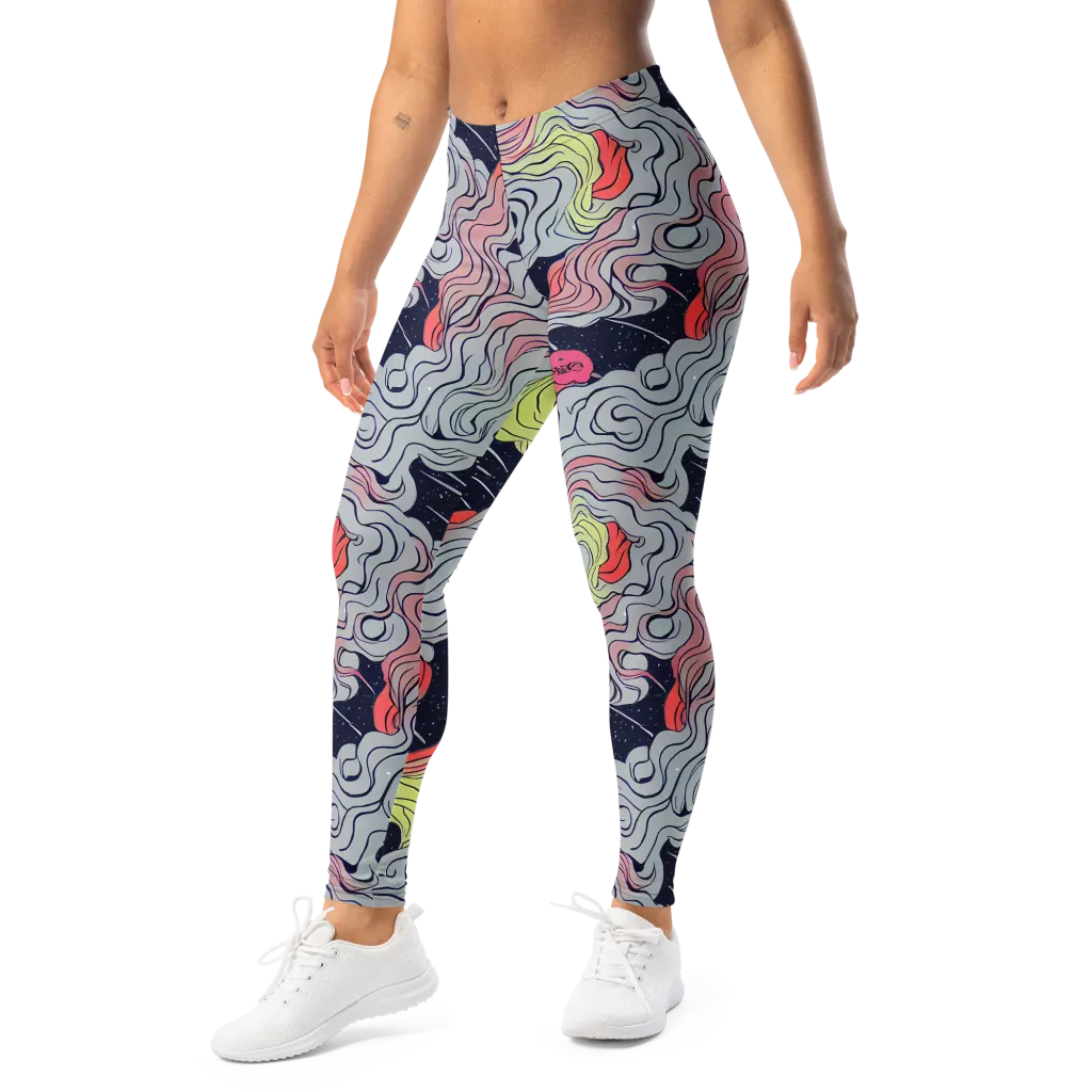 Stardust Drapery on Leggings — Left Front