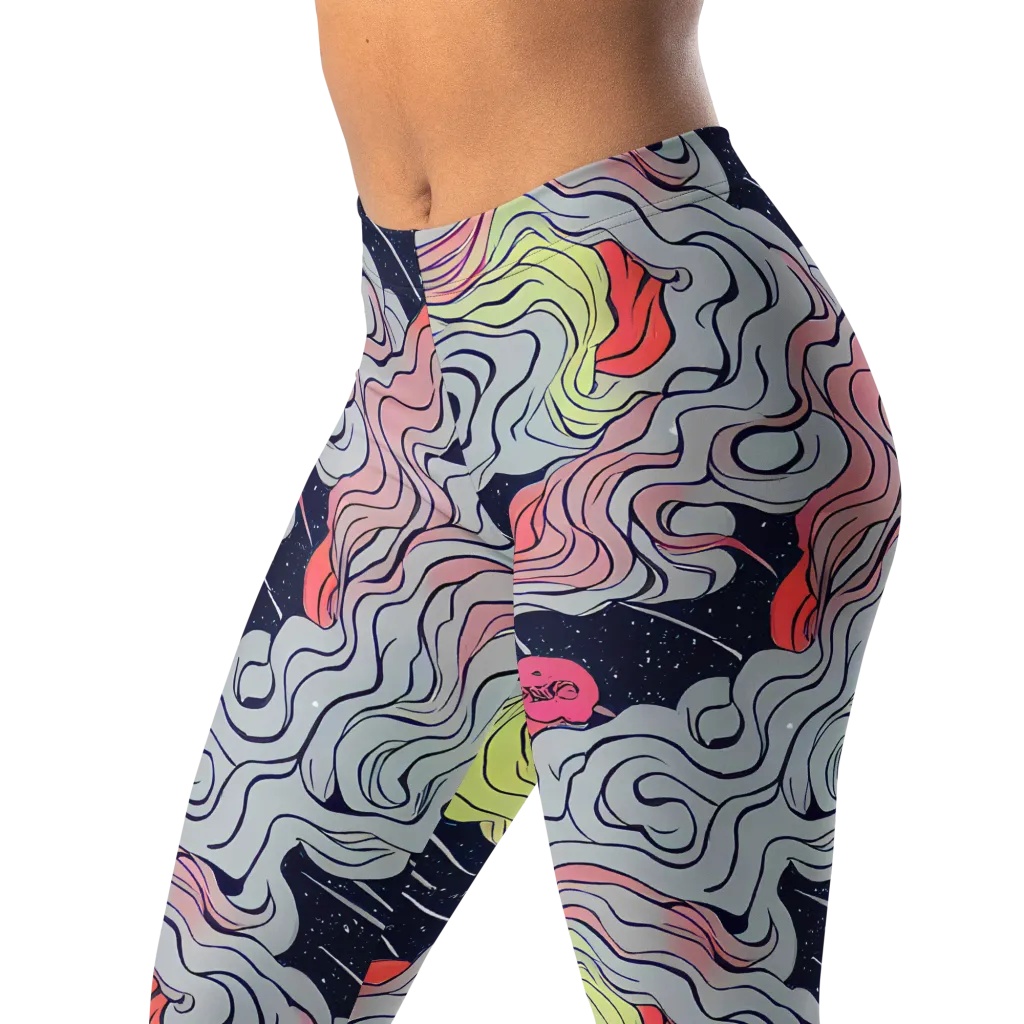 Stardust Drapery on Leggings — Left Front
